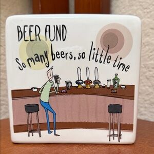 🔹Beer fund Ceramic Novelty Logo Coin Bank…